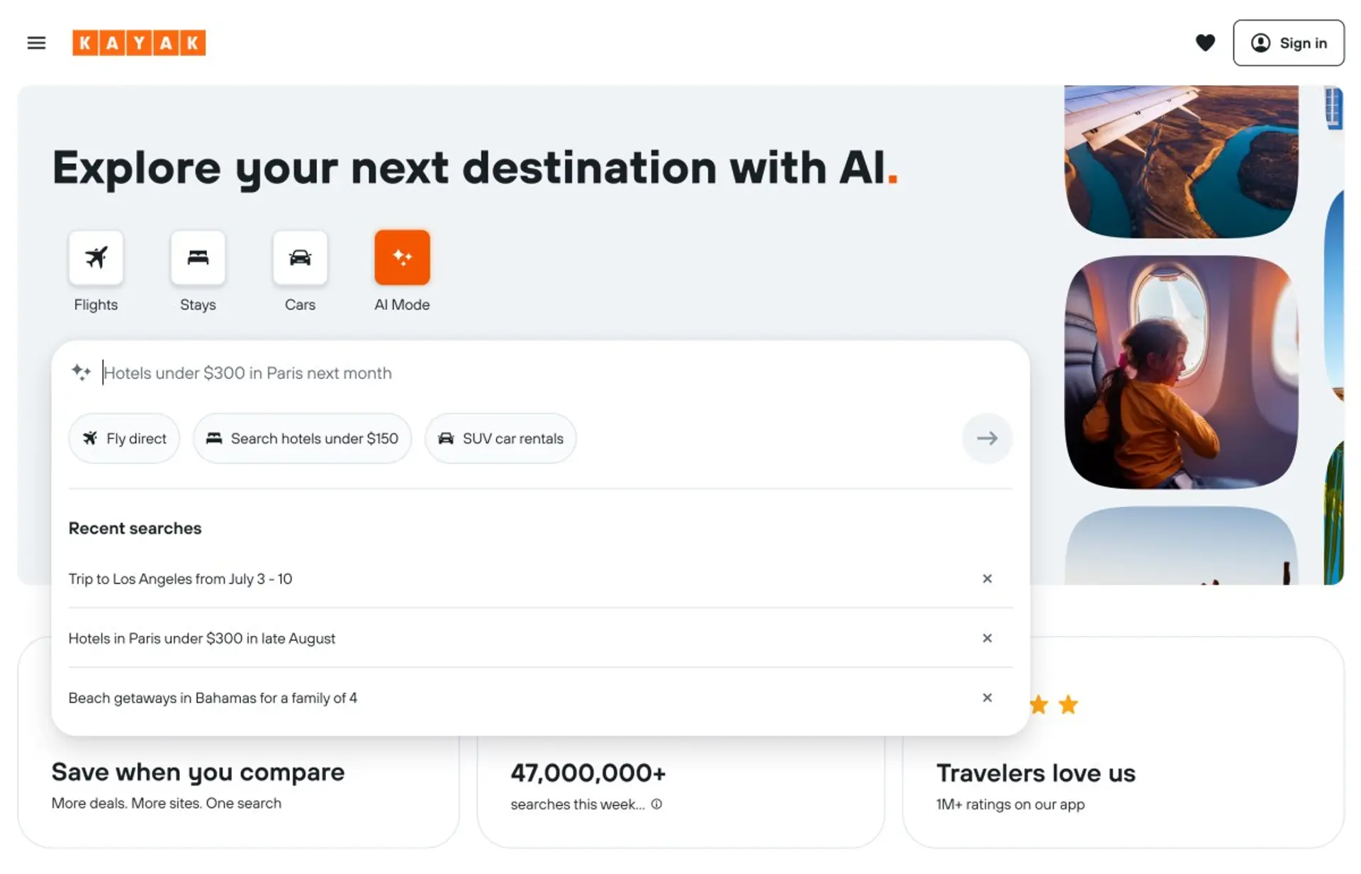 Kayak Integrates New 'AI Mode'