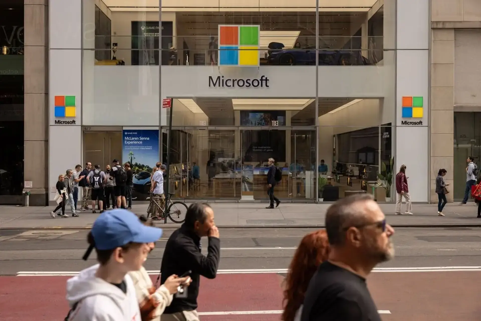 Microsoft stock hits record